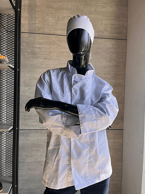 Camisa Tipo Chef Gabardina Blanca Ref. 130610