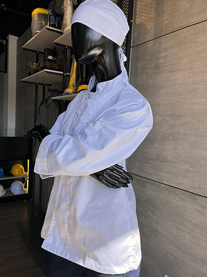 Camisa Tipo Chef Gabardina Blanca Ref. 130610