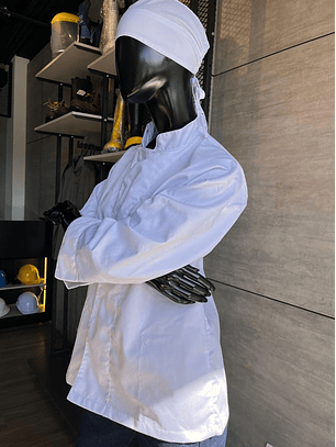 Camisa Tipo Chef Gabardina Blanca Ref. 130610