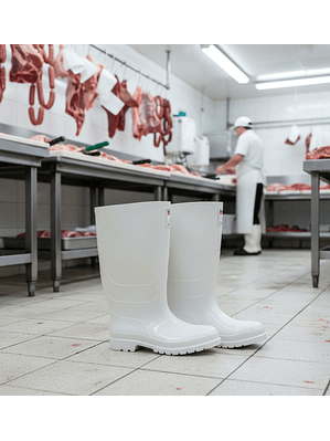 Bota Croydon Workman Food Industry PVC Blanca Sin Punta de Seguridad Ref. 2400010 
