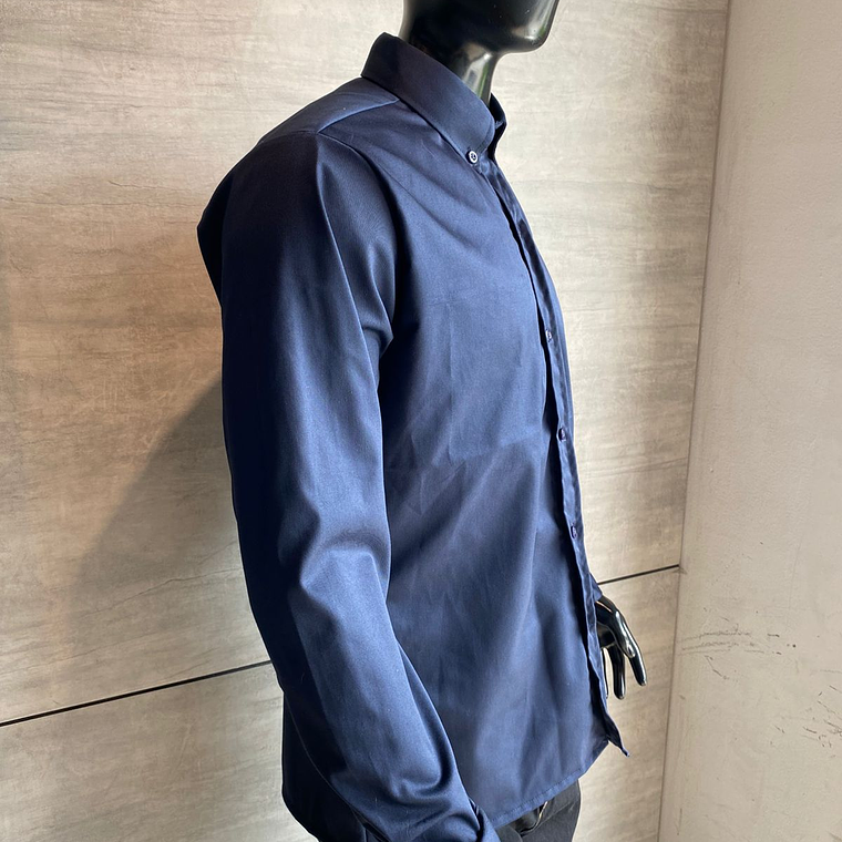 Camisa de cuello dril azul oscuro Ref. 130410 4