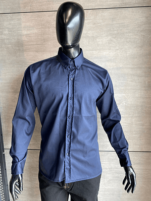 Camisa de cuello dril azul oscuro Ref. 130410