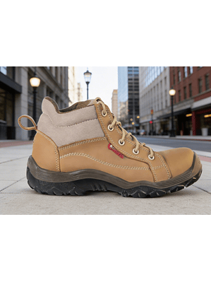 Bota Robusta Raider Zipper Color Oro Ref. 4020