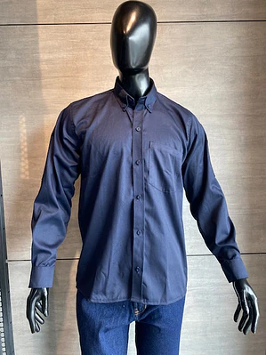 Camisa de cuello dril azul oscuro Ref. 130410