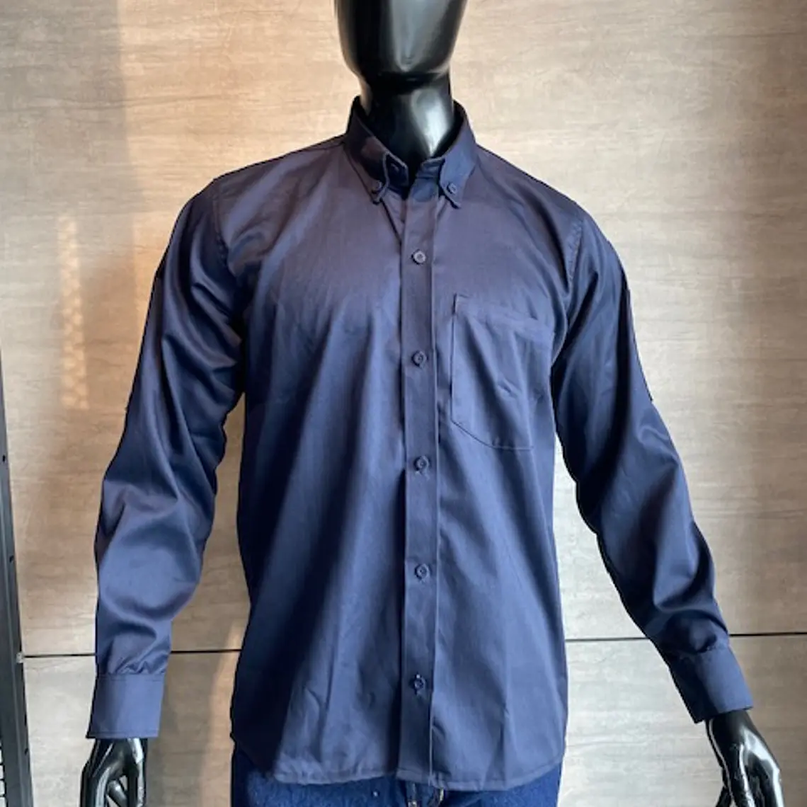 Camisa de cuello dril azul oscuro Ref. 130410 1