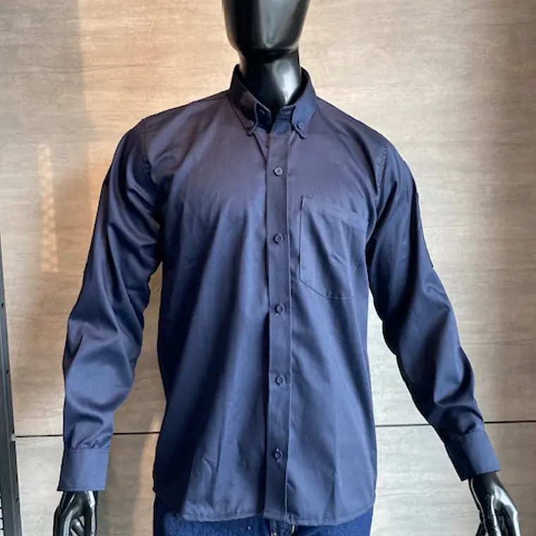 Camisa de cuello dril azul oscuro Ref. 130410 1