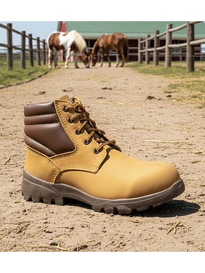 Bota Nobuck Miel con Puntera de Seguridad Ref. 5505