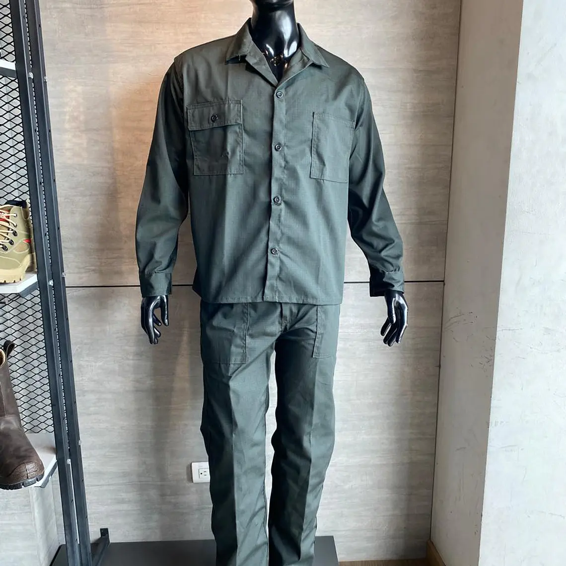 Overol Camisa y Pantalon Verde Militar Rip Stop Ref. 100160-02 1
