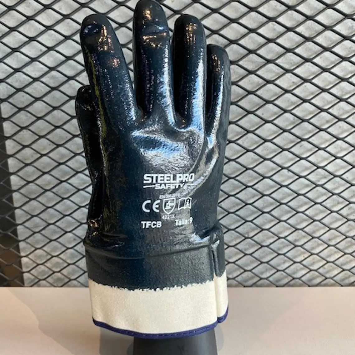 Guante Steelpro Nitrilsafe Liso Petrolero Ref. 500504 1