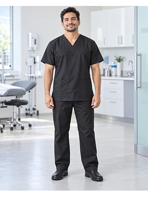 Uniforme Antifluido Cuello V Color Negro Ref. 170240