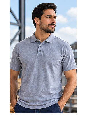 Camiseta Polo Gris Manga Corta Ref. 220170