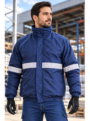 Chaqueta Poliéster Azul con Reflectivos Ref. 300130