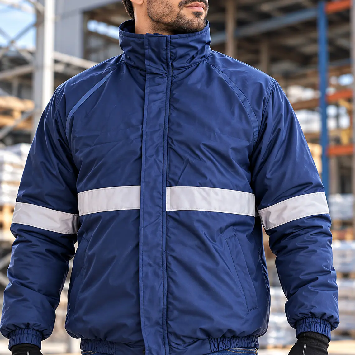 Chaqueta Poliéster Azul con Reflectivos Ref. 300130 1