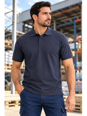 Camiseta Polo Azul Oscuro Manga Corta Ref. 220110