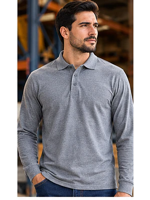 Camiseta Polo Manga Larga Gris Ref. 230170