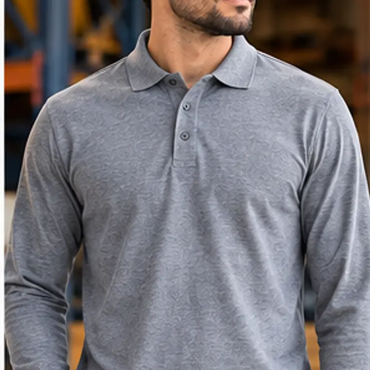 Camiseta Polo Manga Larga Gris Ref. 230170 1