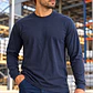 Camiseta Cuello Redondo Manga Larga Azul Oscura Ref. 210110 - Miniatura 1