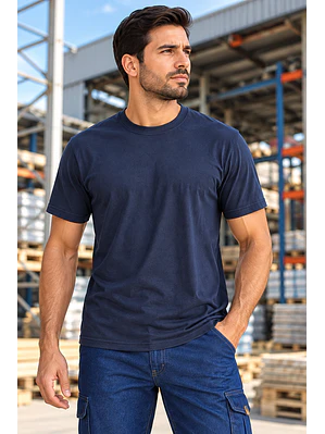Camiseta Cuello Redondo Azul Oscuro Ref. 200110