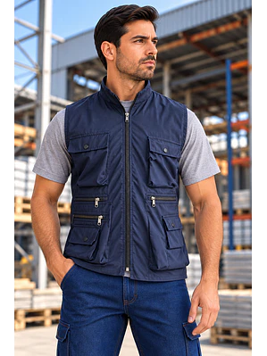 Chaleco Dril Promoción Azul Oscuro Ref. 150400