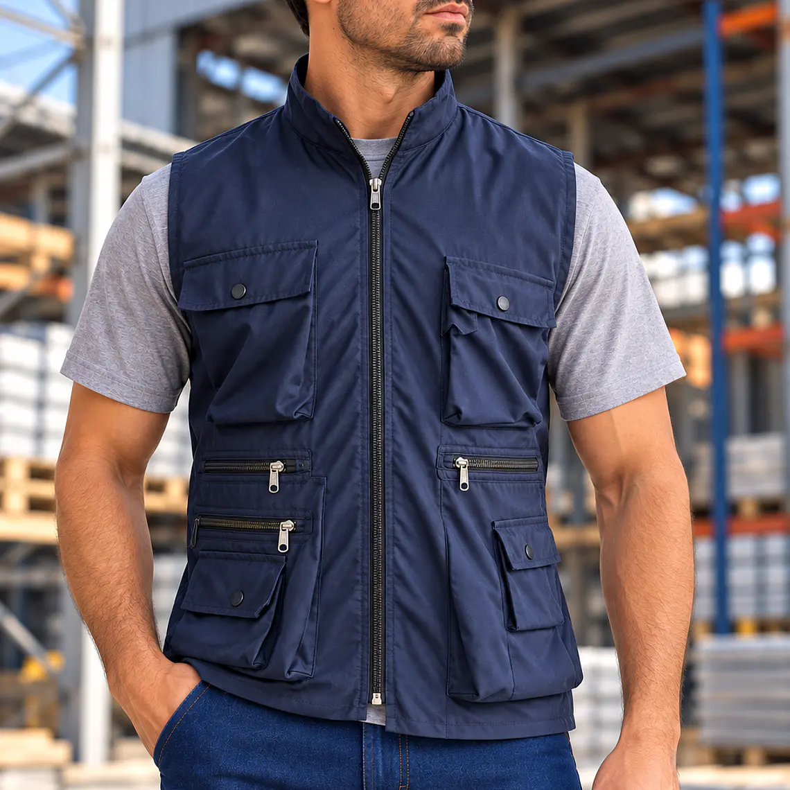 Chaleco Dril Promoción Azul Oscuro Ref. 150400 1