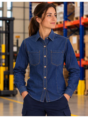 Camisa Twill Jean Dama  Ref. 130220
