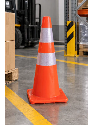 Cono Creattor de Señalización Vial PVC 70cm 2 Cintas Reflectivas Ref. 80270
