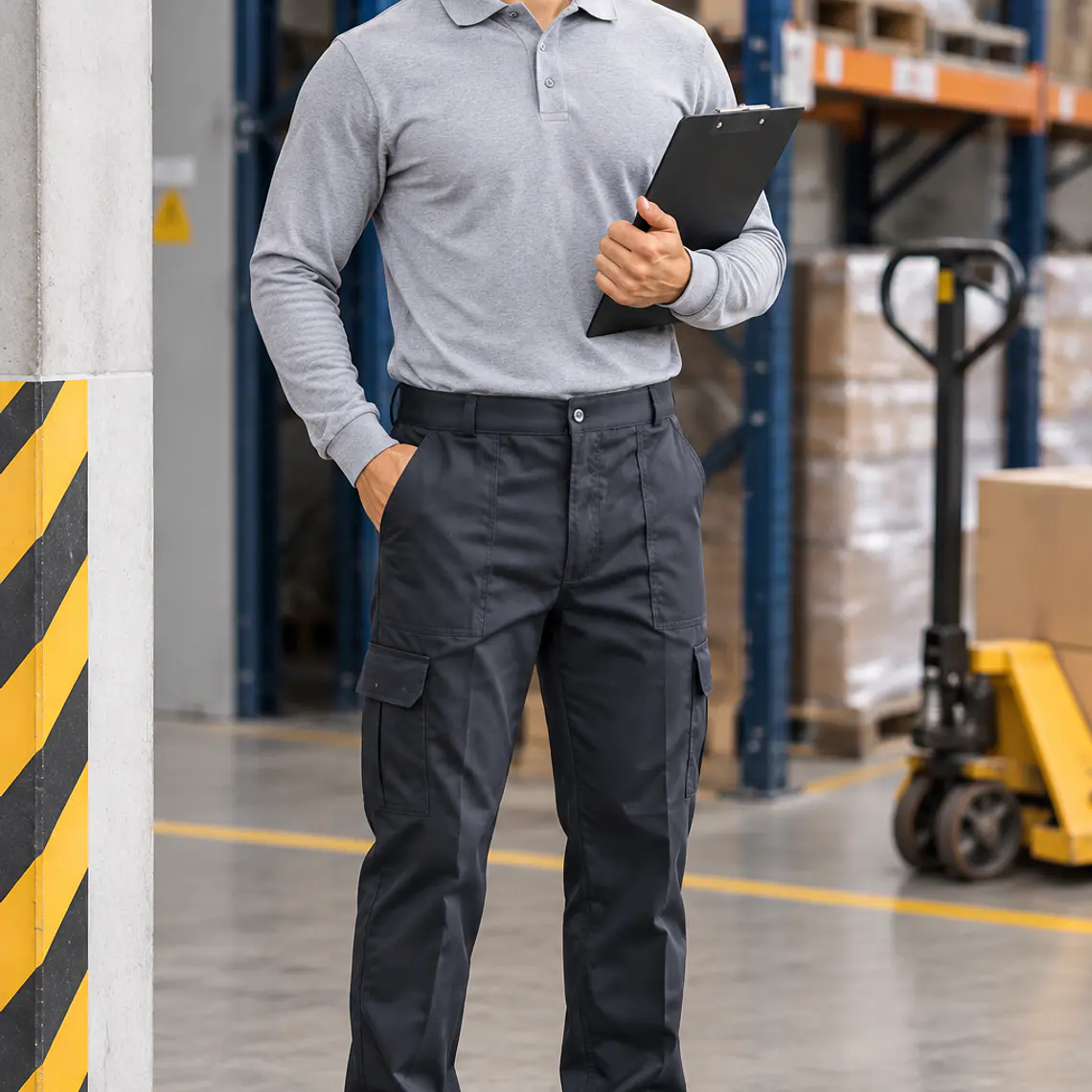 Pantalón Cargo en Dril Negro Ref. 140540 1
