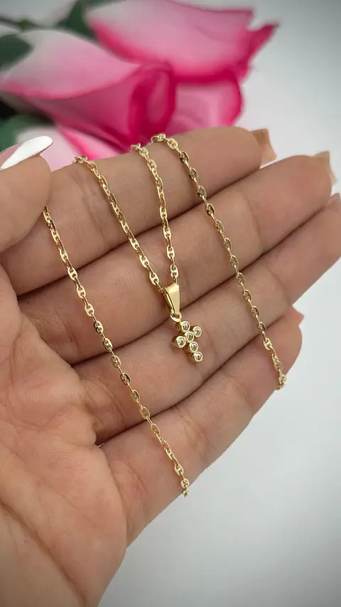 LANZAMIENTO – SET CRUZ + CADENA ORO LAMINADO