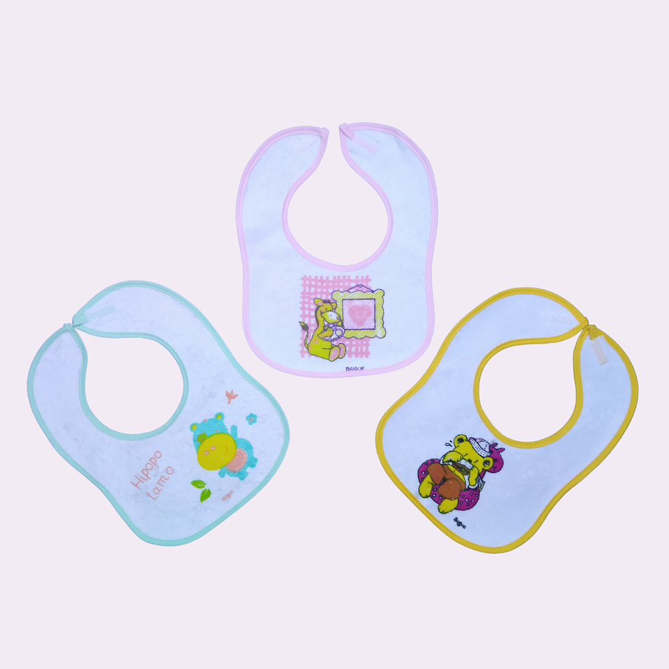 Pack de 3 baberos chicos con velcro 1