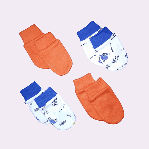 Pack  de 4 mitones de algodón