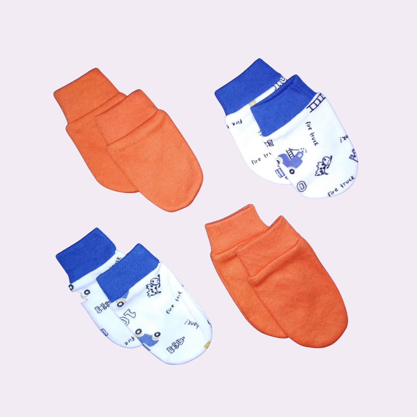 Pack  de 4 mitones de algodón 1