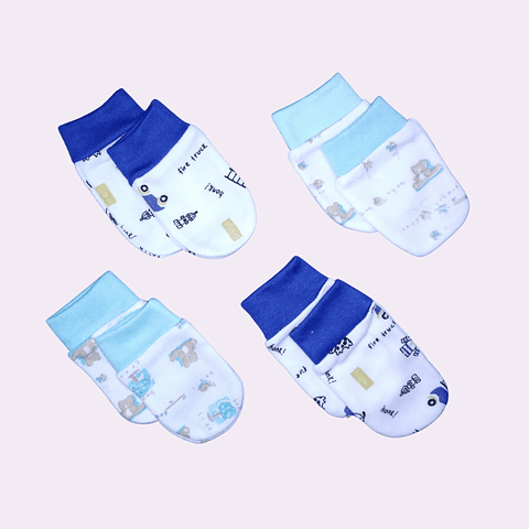 Pack  de 4 mitones de algodón