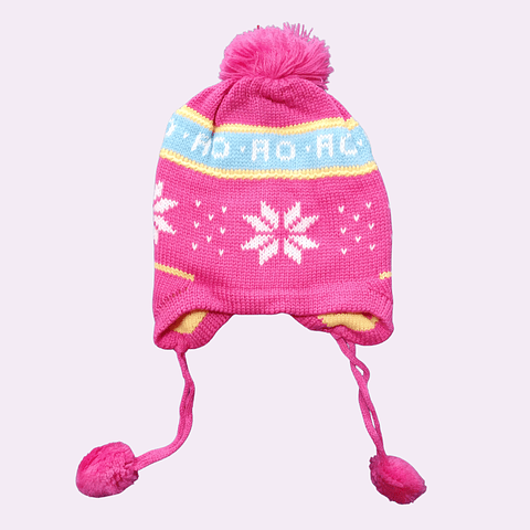 Gorro de lana bebé fucsia