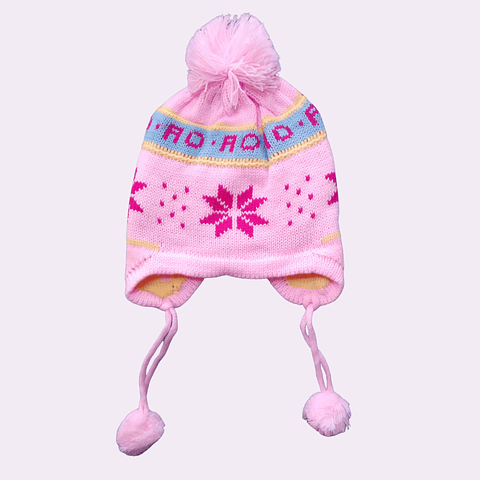 Gorro de lana bebé rosado