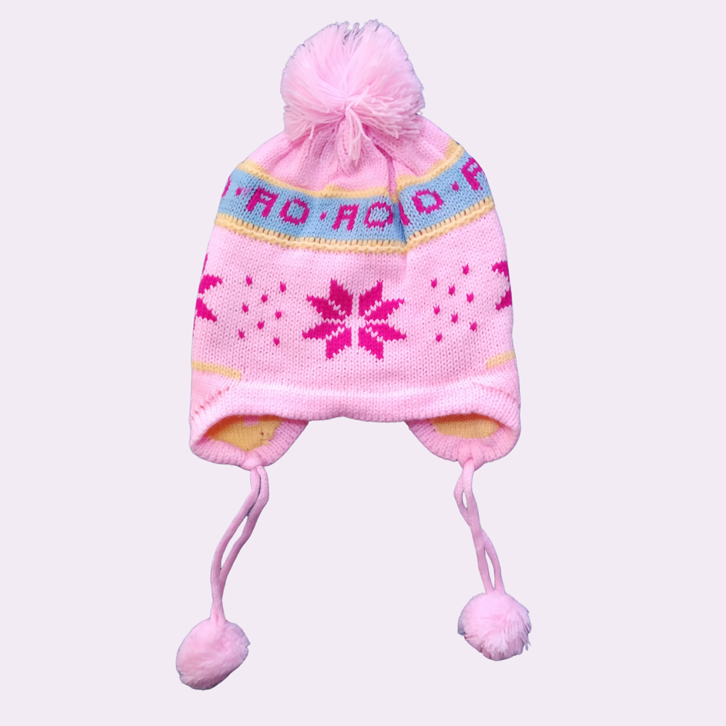 Gorro de lana bebé rosado 1