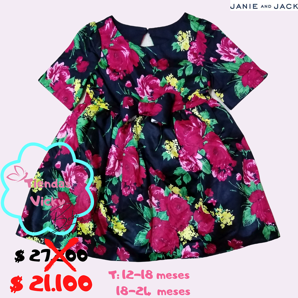 Vestido de flores con fondo negro 1