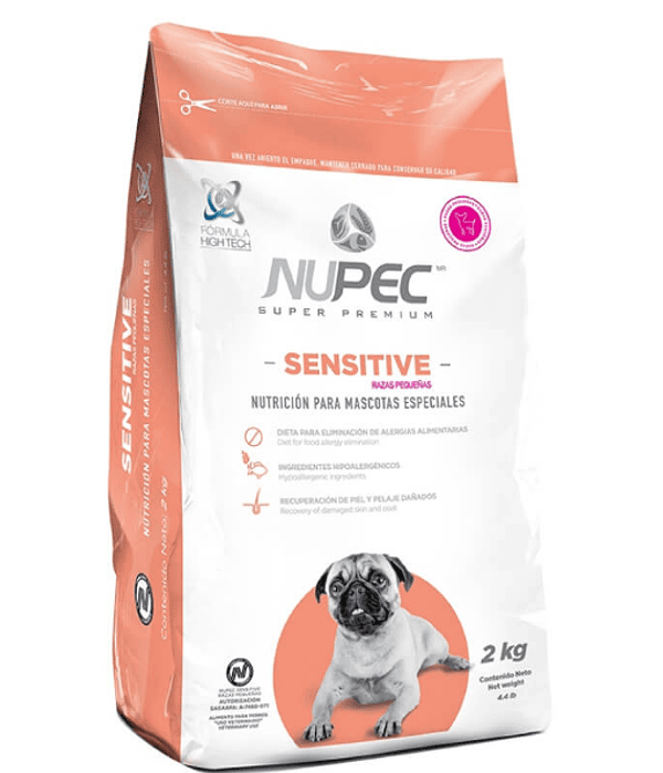 Alimento control alergia Nupec Sensitive Skin Razas Pequeñas  2kg.