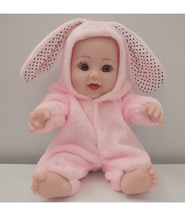 Muñeca con vestido conejo rosa + ENVIO GRATIS Bogotá 