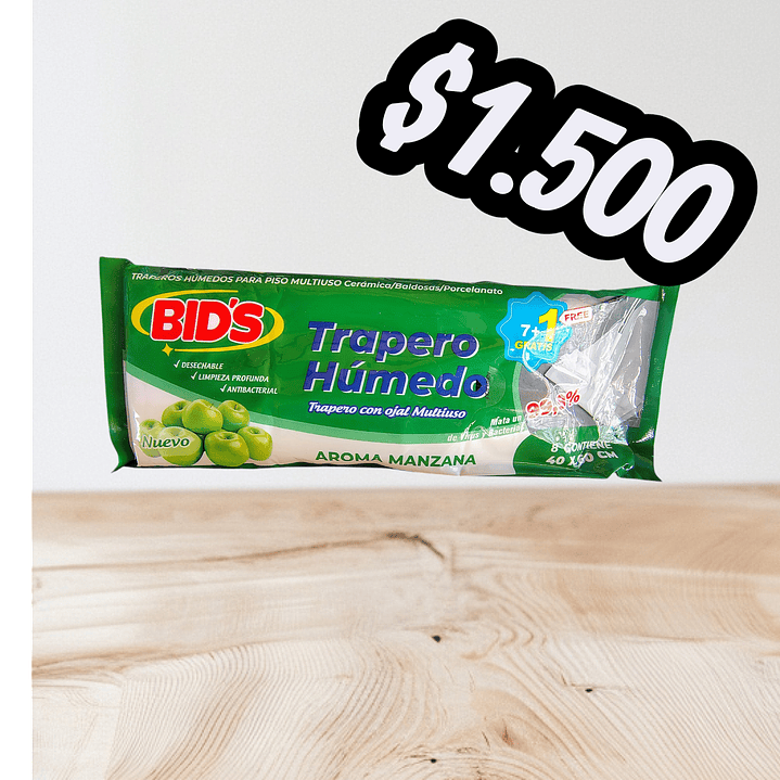 TRAPEROS HUMEDOS AROMA MANZANA O CITRICOS 1