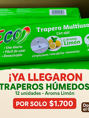 Trapero húmedo cítrico family wipe