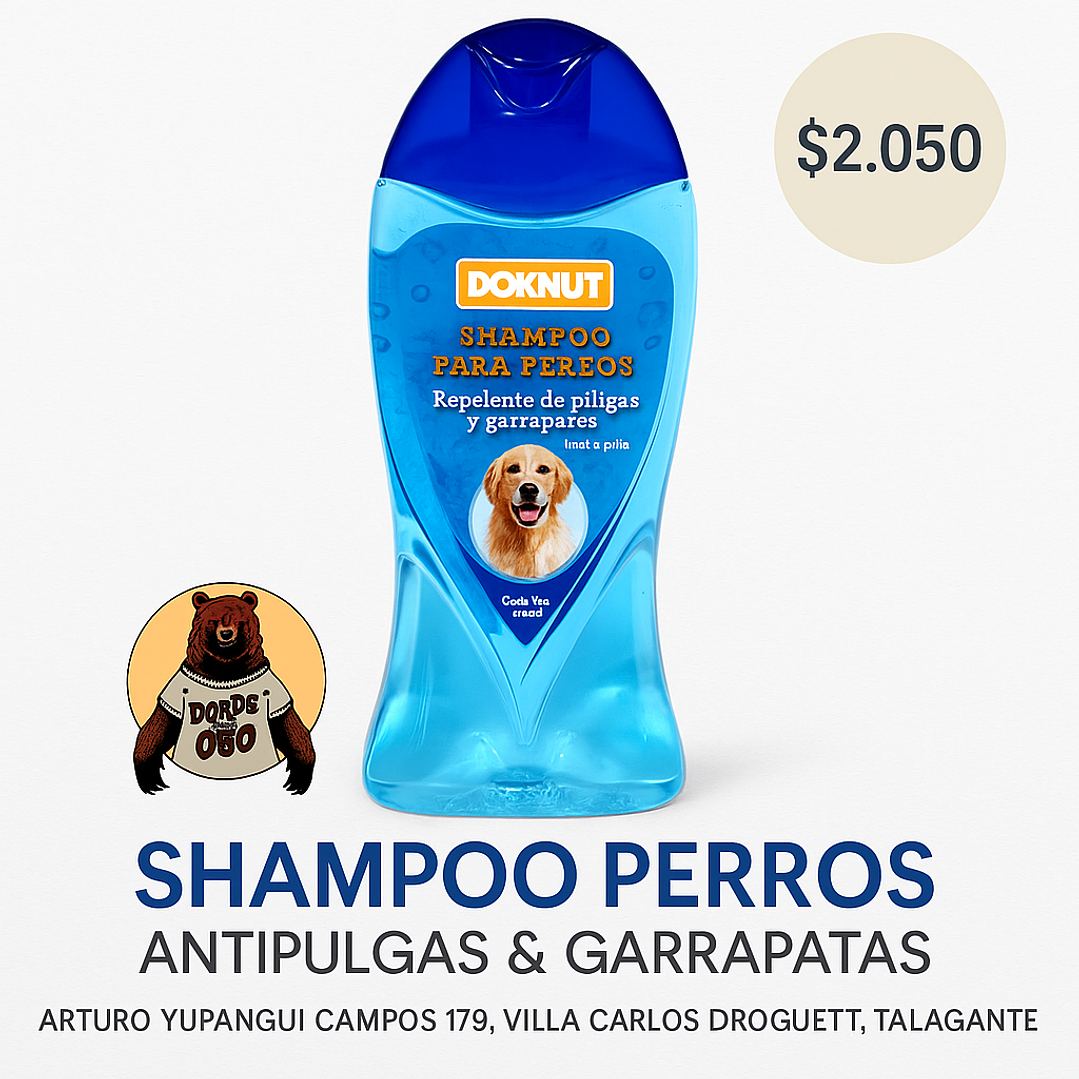 Shampoo mascota perritos repelente pulgas y garrapatas 1
