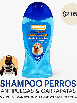 Shampoo mascota perritos repelente pulgas y garrapatas