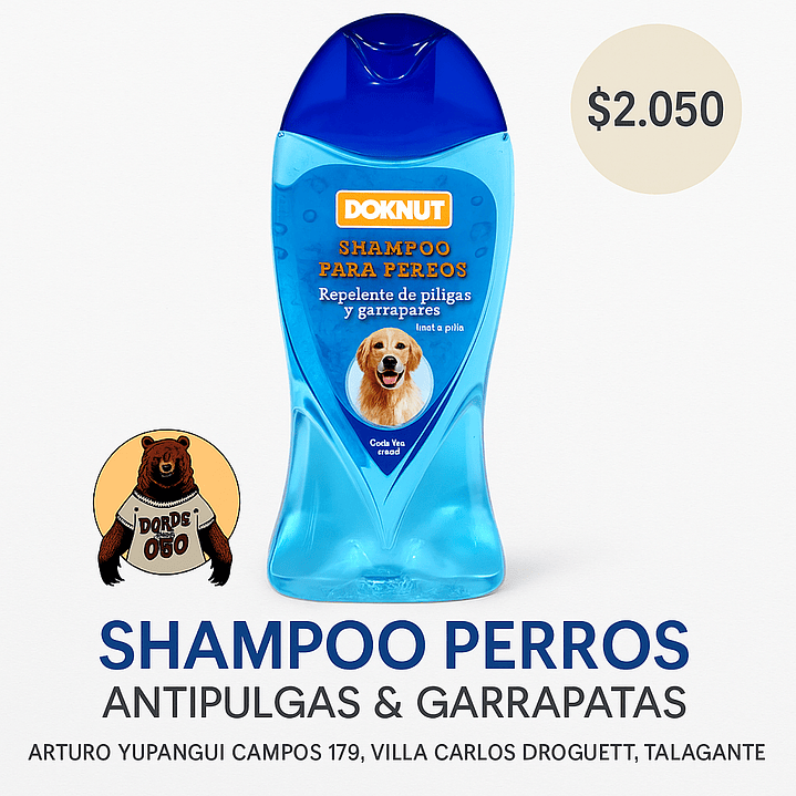 Shampoo mascota perritos repelente pulgas y garrapatas 1