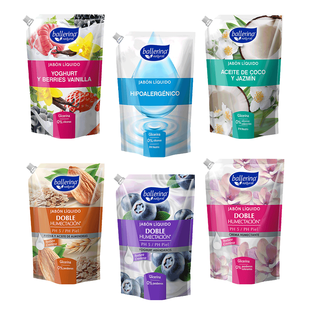 JABON LIQUIDO BALLERINA HIOPOALERGENICO REC 750 ML 1