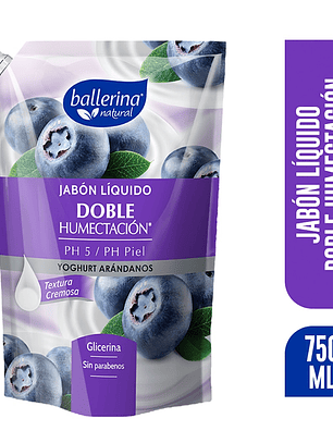 JABON LIQUIDO BALLERINA YOGURTH ARANDANOS REC 750 ML