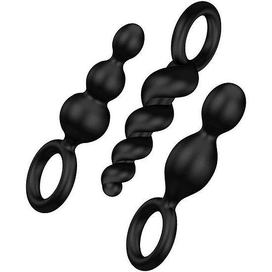 Set de Plugs Anales Satisfyer ( 3 piezas Negro)