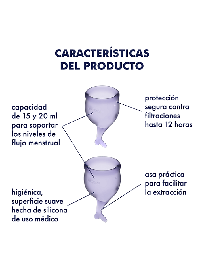 Set de 2 copas menstruales Satisfyer Feel Secure 3