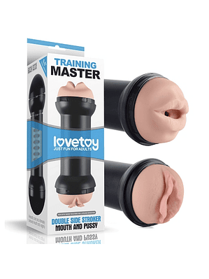 LOVETOY Entrenamiento Maestro lateral doble Stroker Vagina y Boca 
