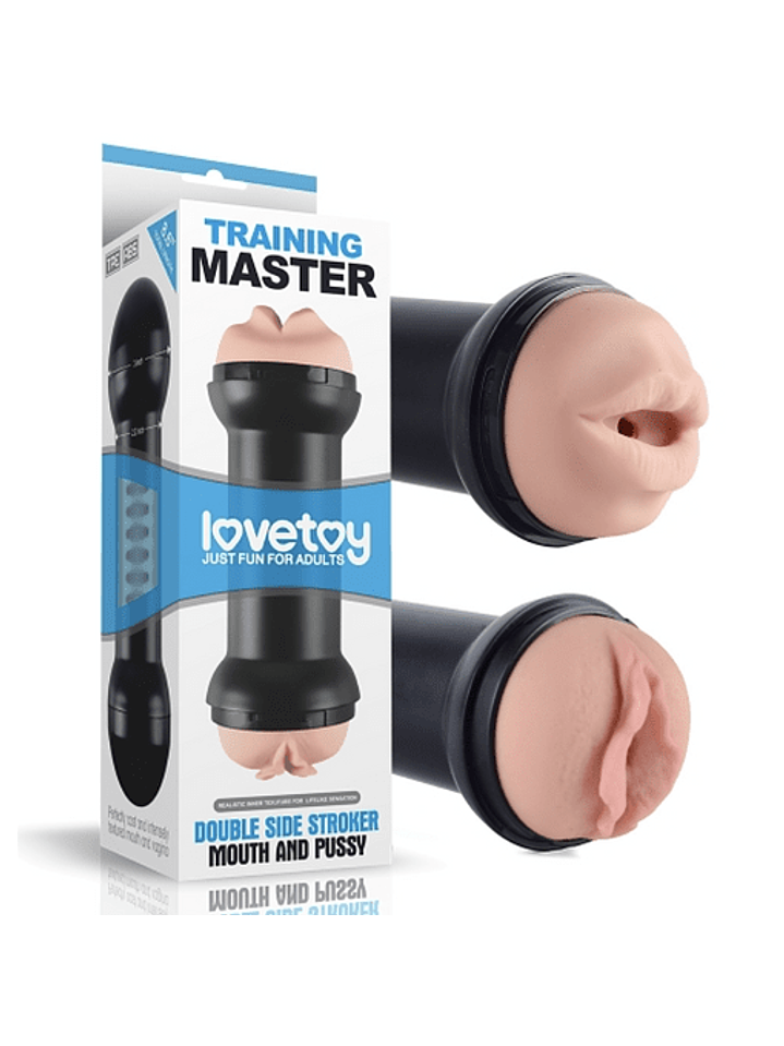 LOVETOY Entrenamiento Maestro lateral doble Stroker Vagina y Boca  1
