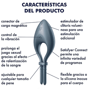 Anillo Vibrador Satisfyer con App Bullseye